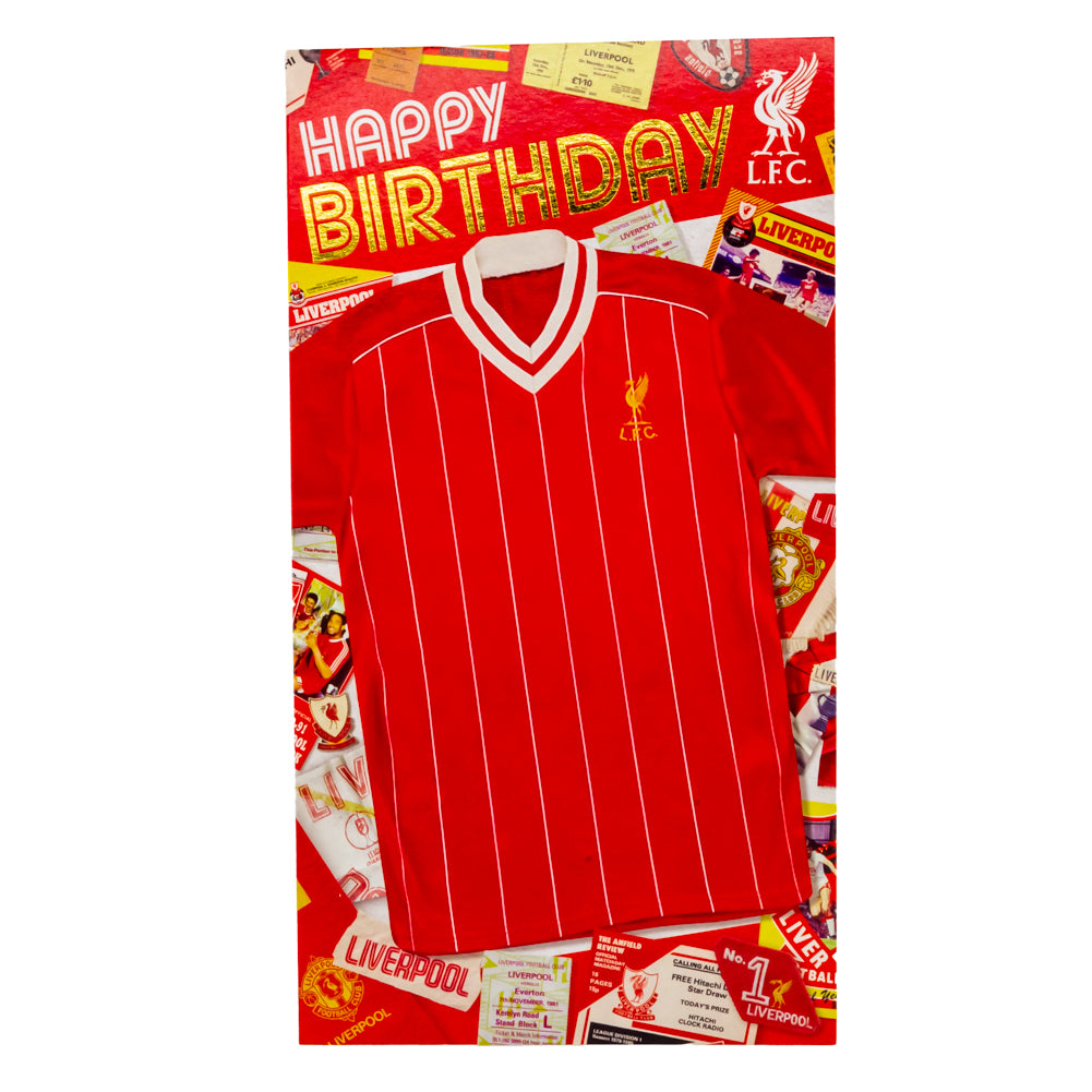 Official Liverpool FC Retro Shirt Birthday Card