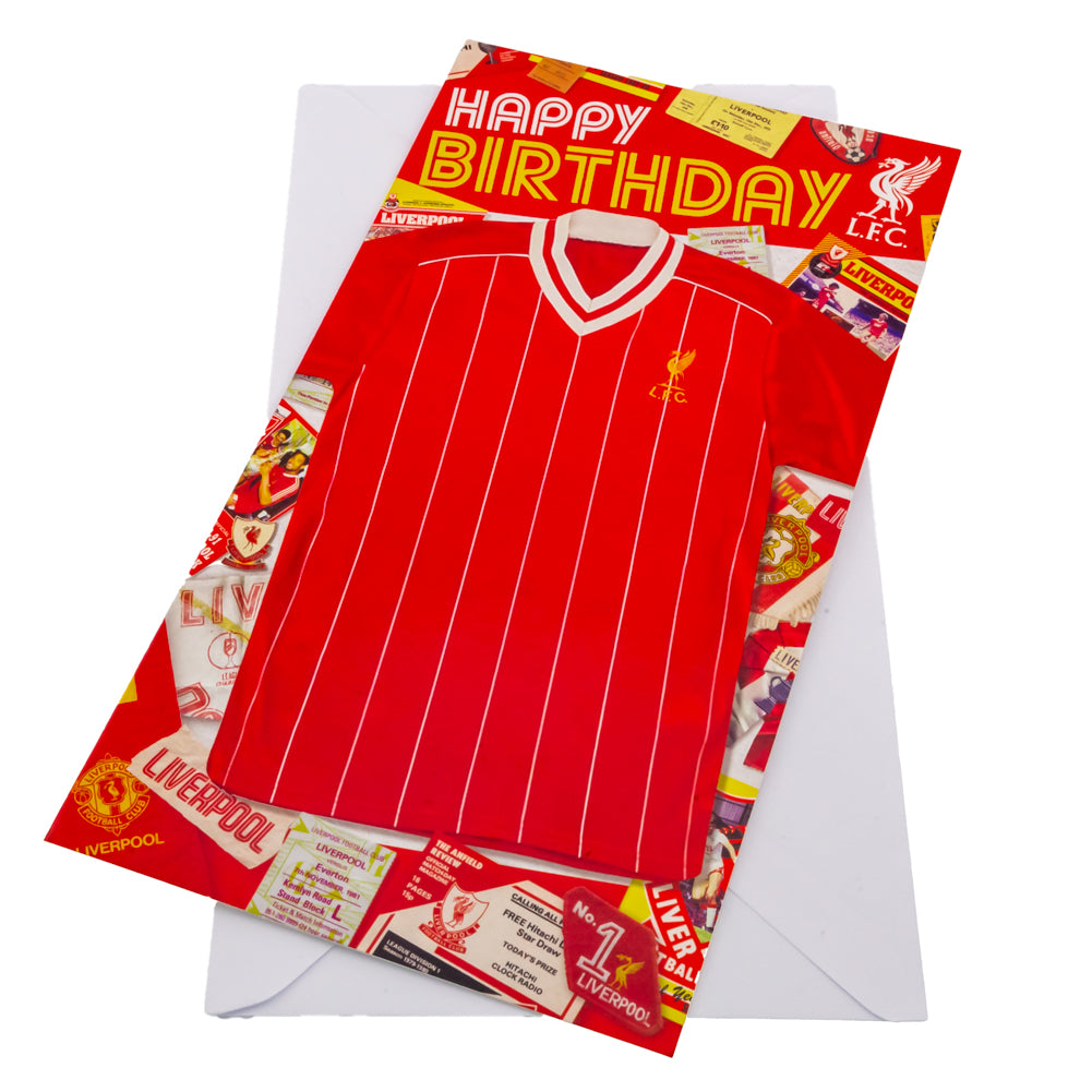 Official Liverpool FC Retro Shirt Birthday Card