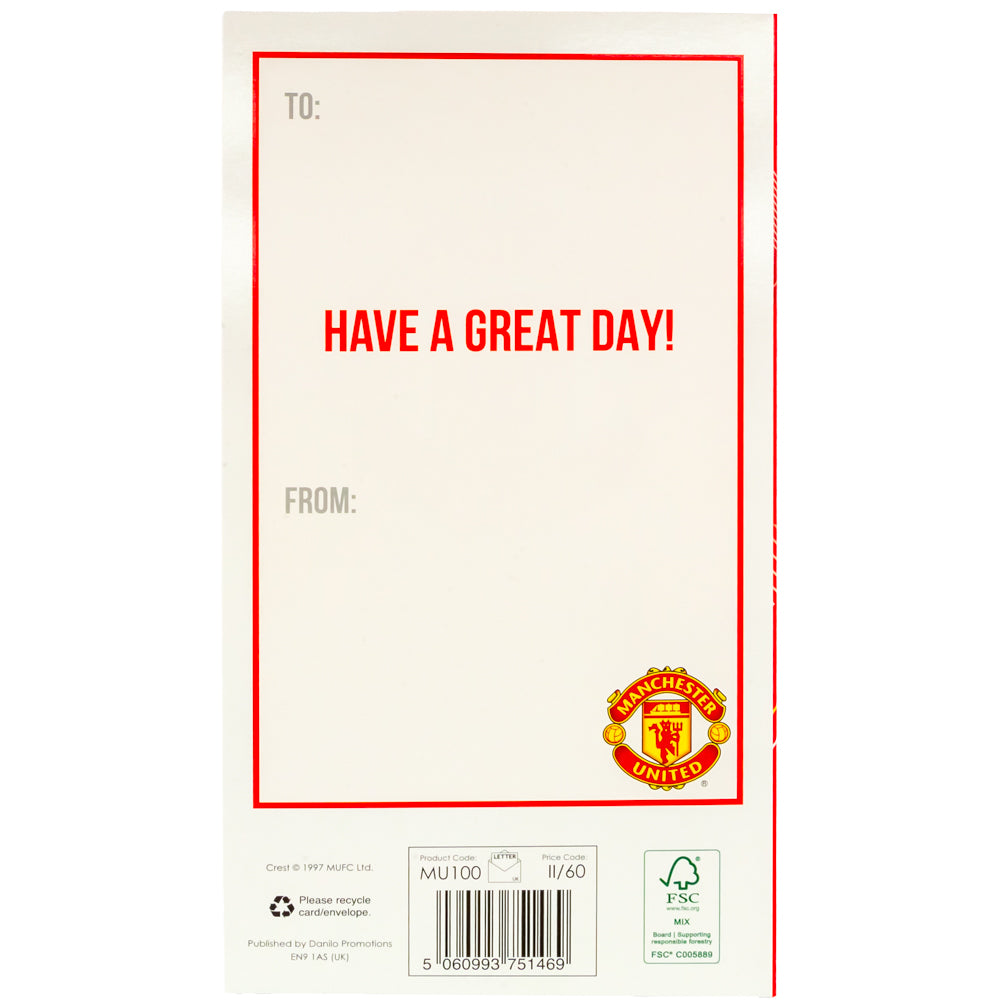 Official Manchester United FC Glory Glory Birthday Card