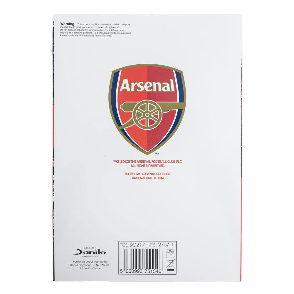 Official Arsenal FC Musical Birthday Card