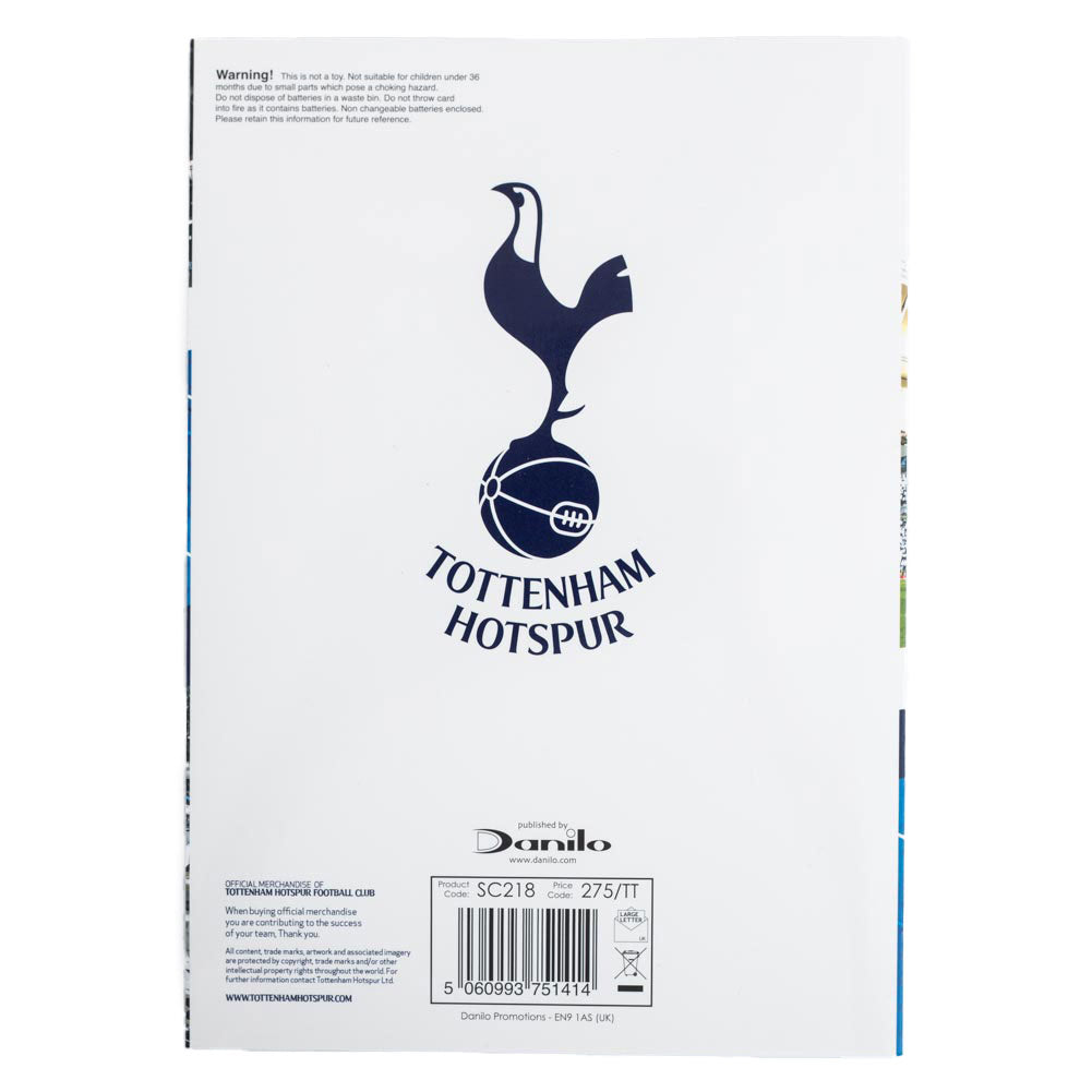 Official Tottenham Hotspur FC Musical Birthday Card