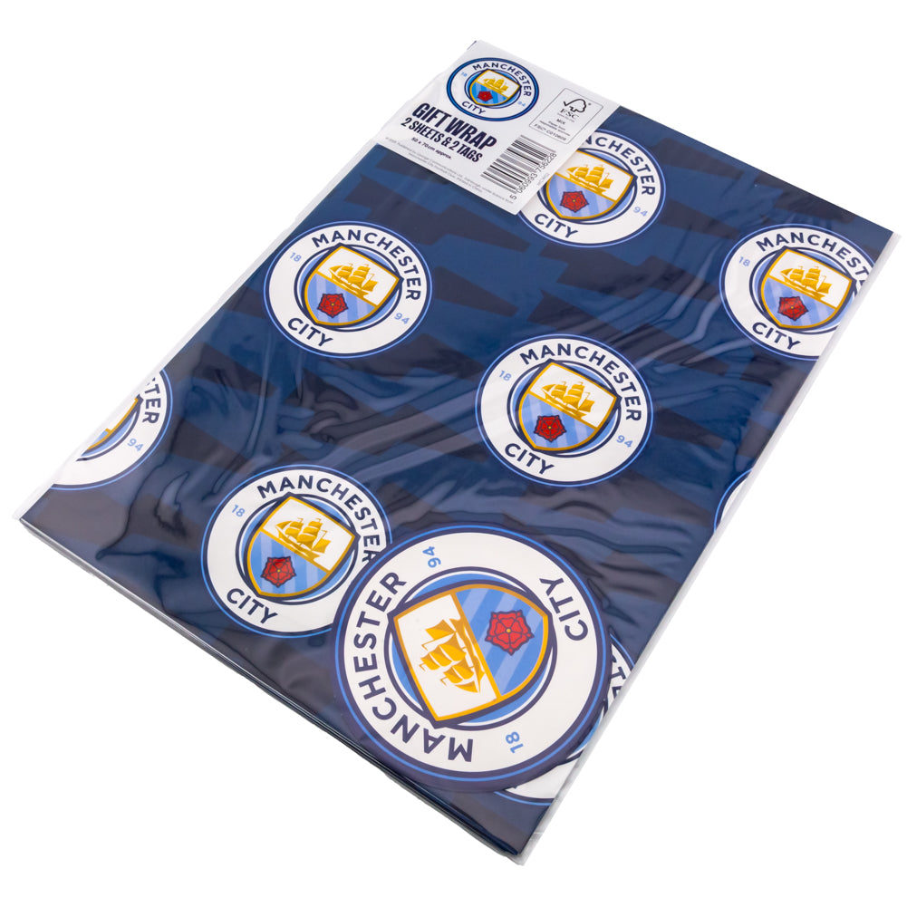 Official Manchester City FC Text Gift Wrap