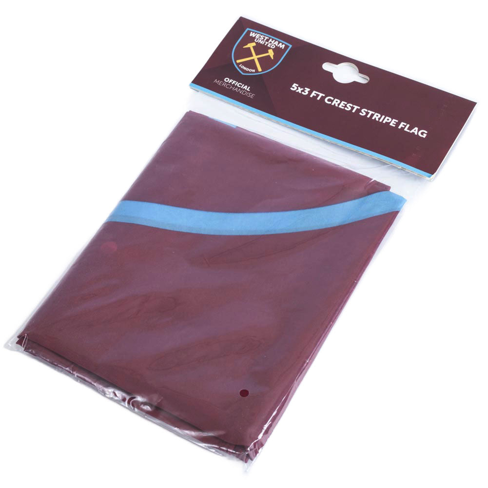 Official West Ham United FC Crest Stripe Flag