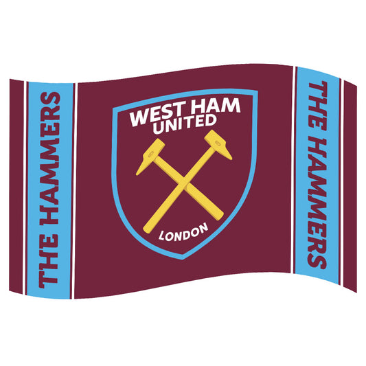 Official West Ham United FC Crest Stripe Flag