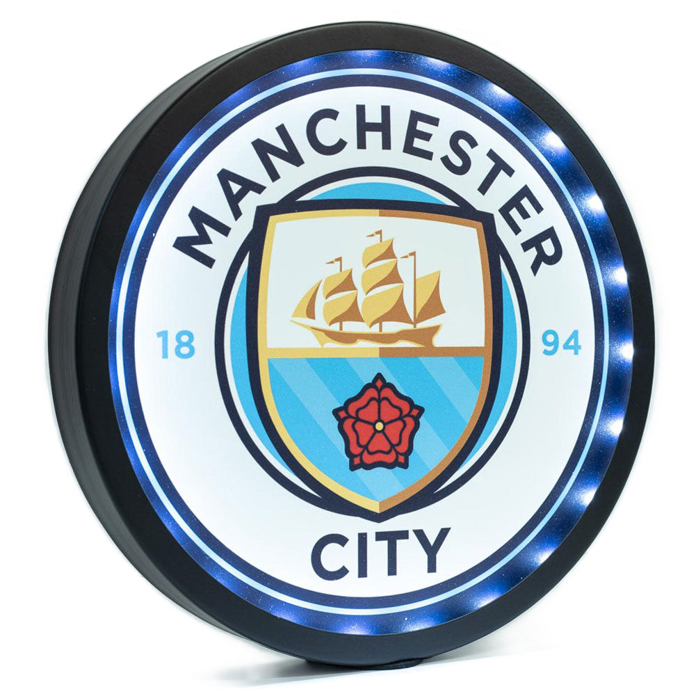 Official Manchester City FC Metal LED Logo Sign