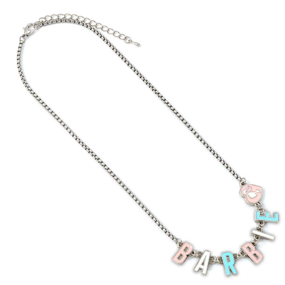 Official Barbie Silver Plated Enamel Letter Necklace