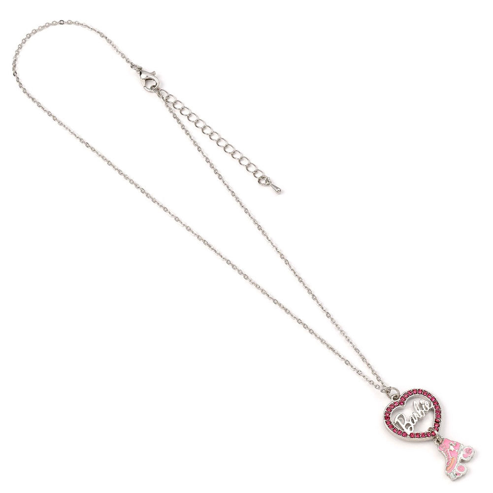 Official Barbie Silver Plated Heart & Roller Skate Necklace