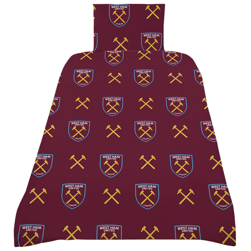 Official West Ham United FC Colour Split Single Duvet Set