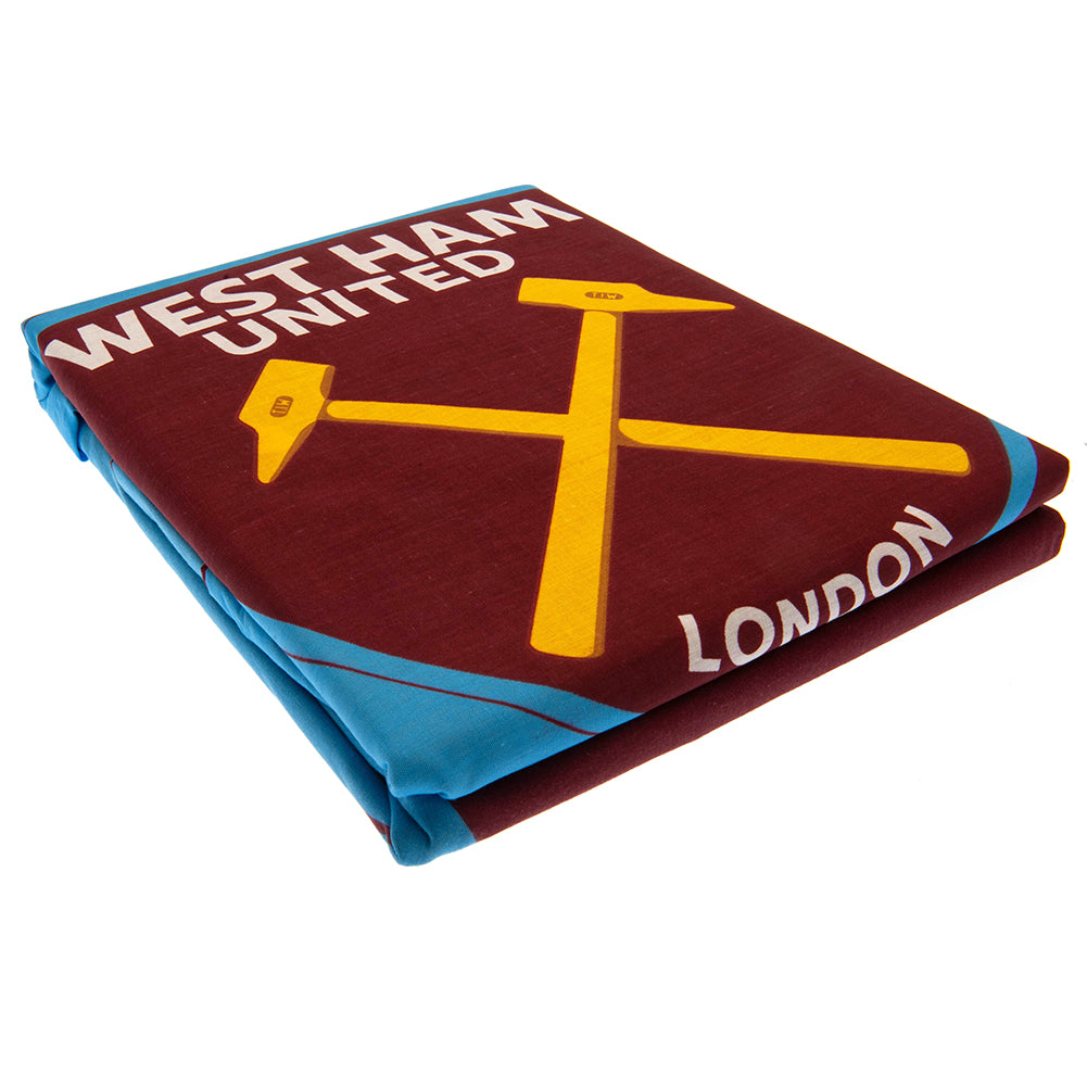 Official West Ham United FC Colour Split Single Duvet Set