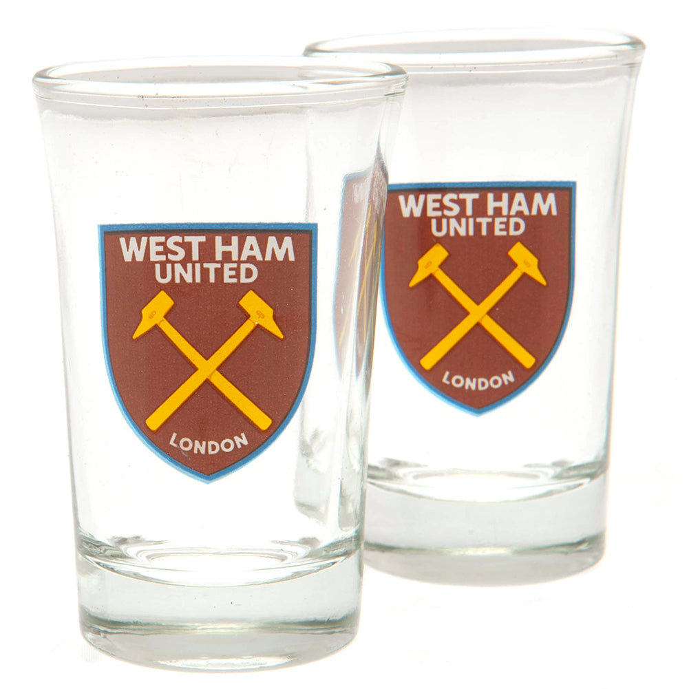 Official West Ham United FC 2pk Shot Glass Set