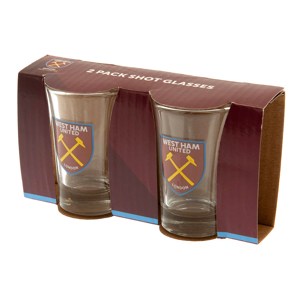 Official West Ham United FC 2pk Shot Glass Set