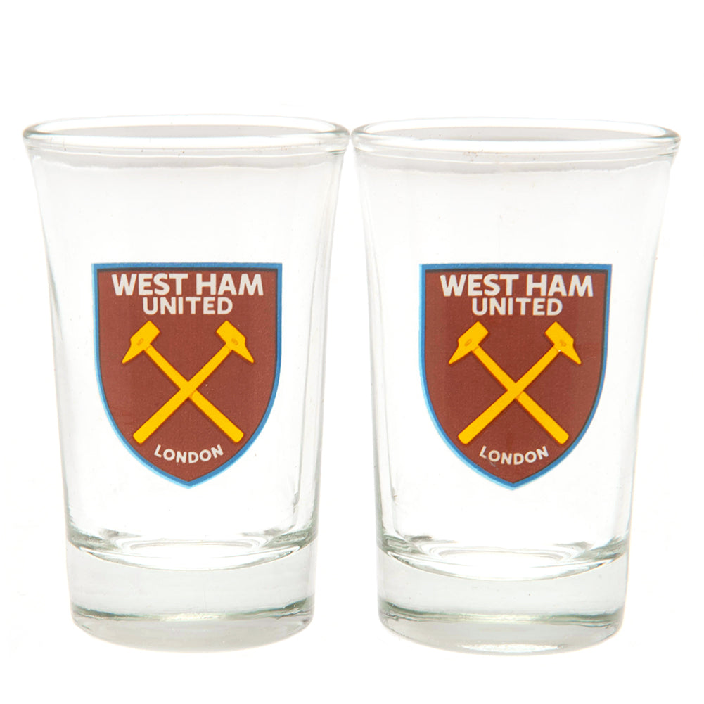 Official West Ham United FC 2pk Shot Glass Set