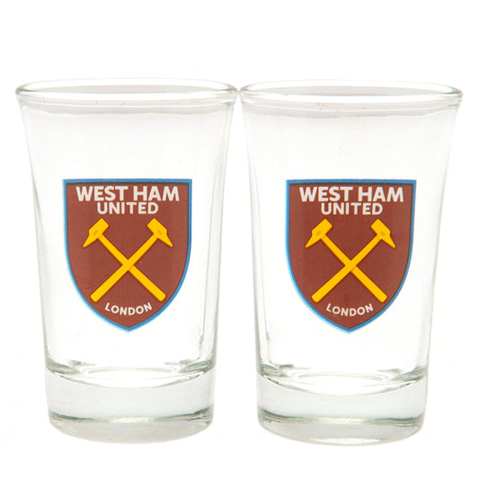 Official West Ham United FC 2pk Shot Glass Set