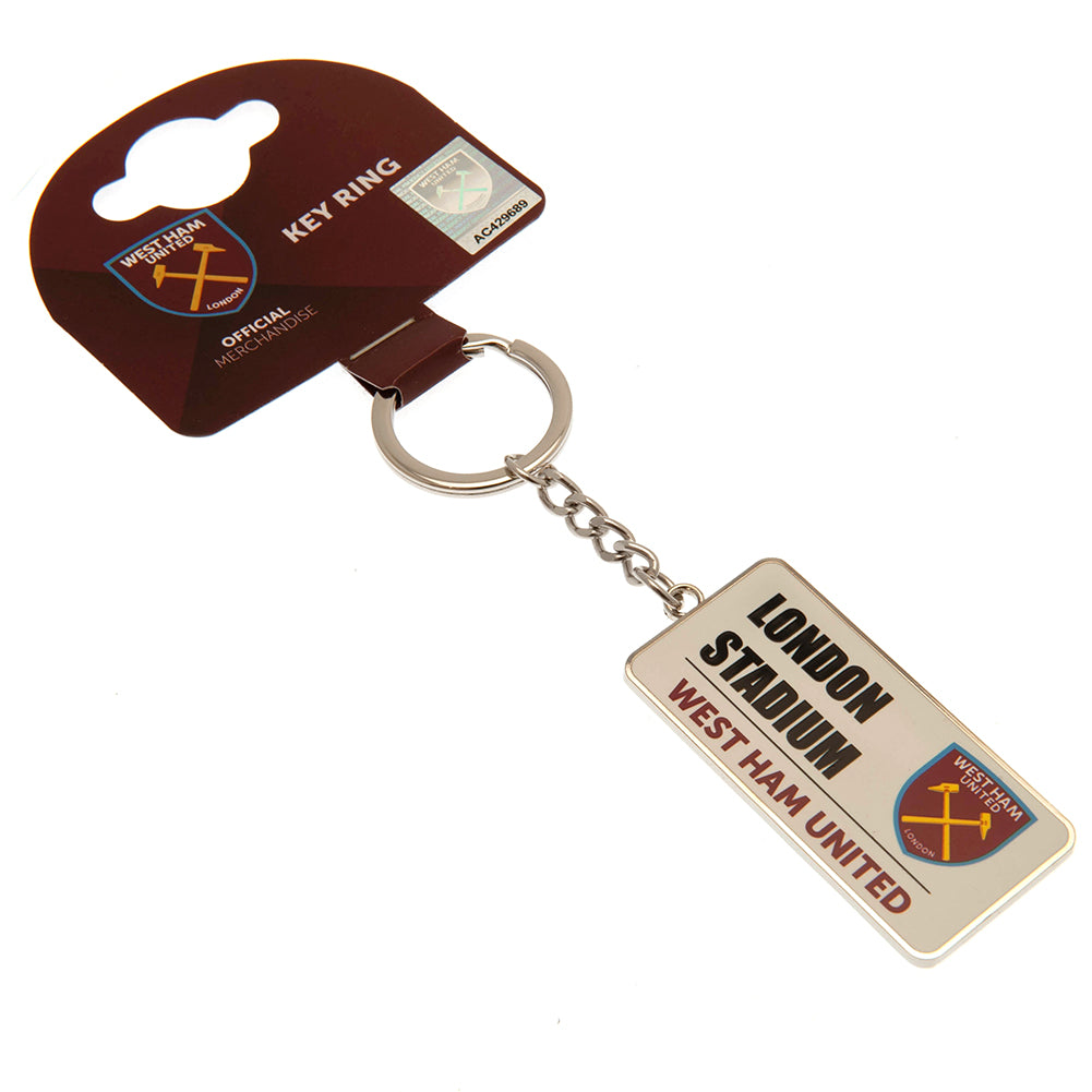 Official West Ham United FC Street Sign Keyring