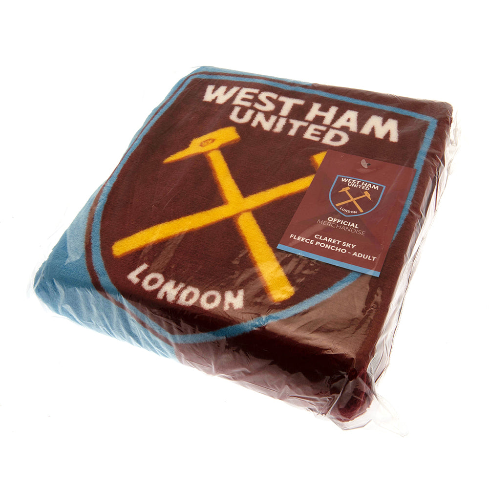 Official West Ham United FC Poncho Blanket Adults