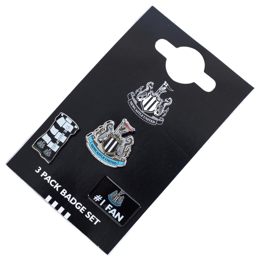 Official Newcastle United FC 3pc Badge Set