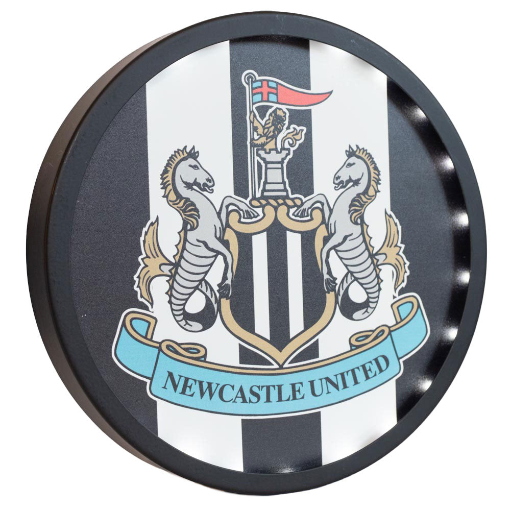 Official Newcastle United FC Metal LED Logo Sign