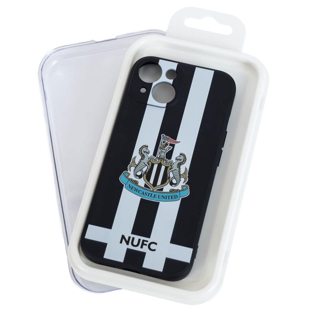 Official Newcastle United FC iPhone 14 Striped Silicone Case