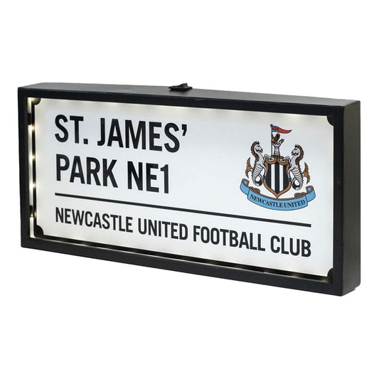 Official Newcastle United FC Metal LED Street Sign