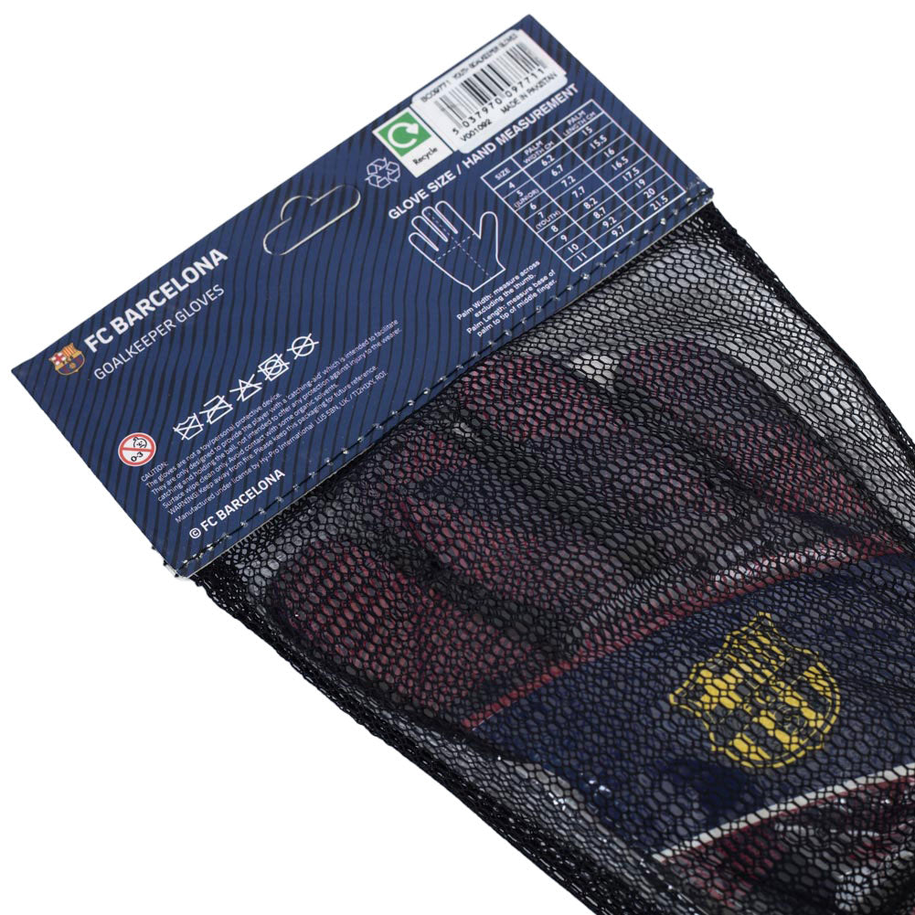 Official FC Barcelona Fuse Goalkeeper Gloves Yths