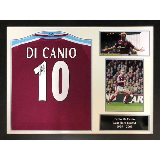 Official West Ham United FC Di Canio Signed Shirt (Framed)