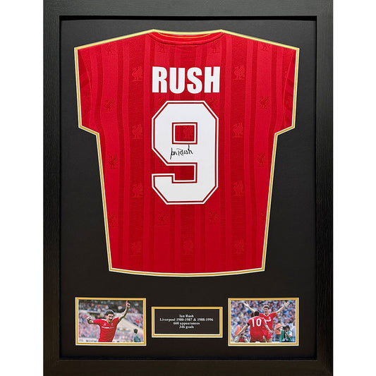 Official Liverpool FC 1986 Rush Signed Shirt (Framed)