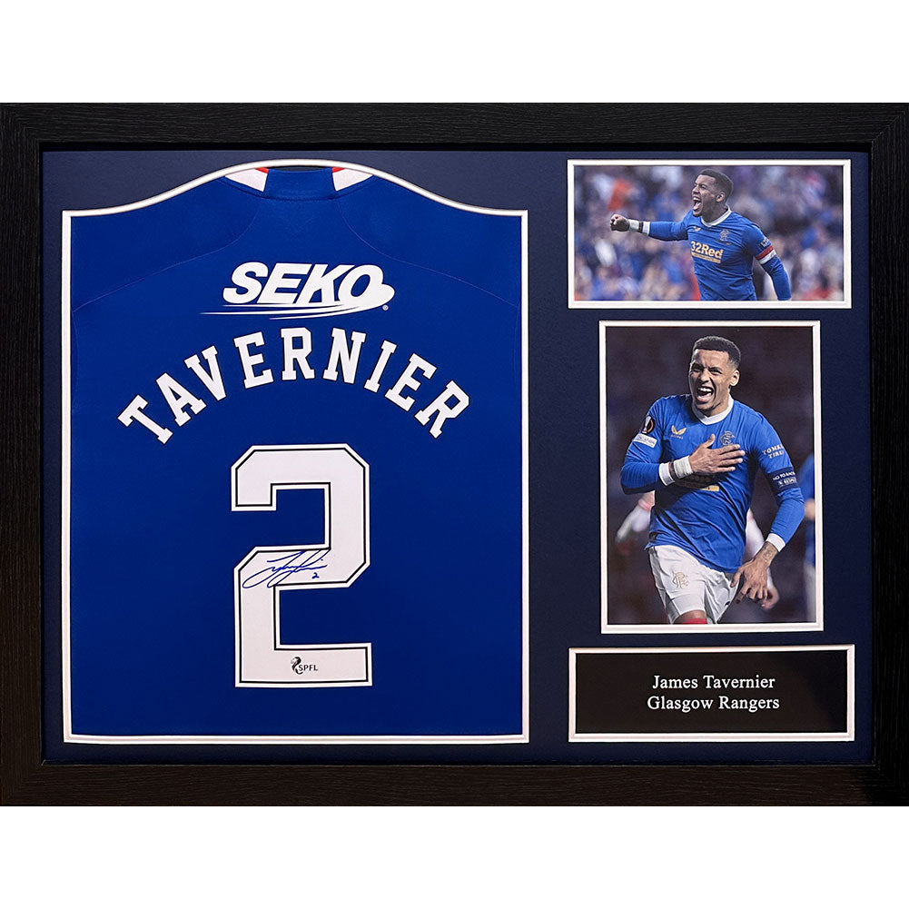 Official Rangers FC Tavernier Signed Shirt (Framed)