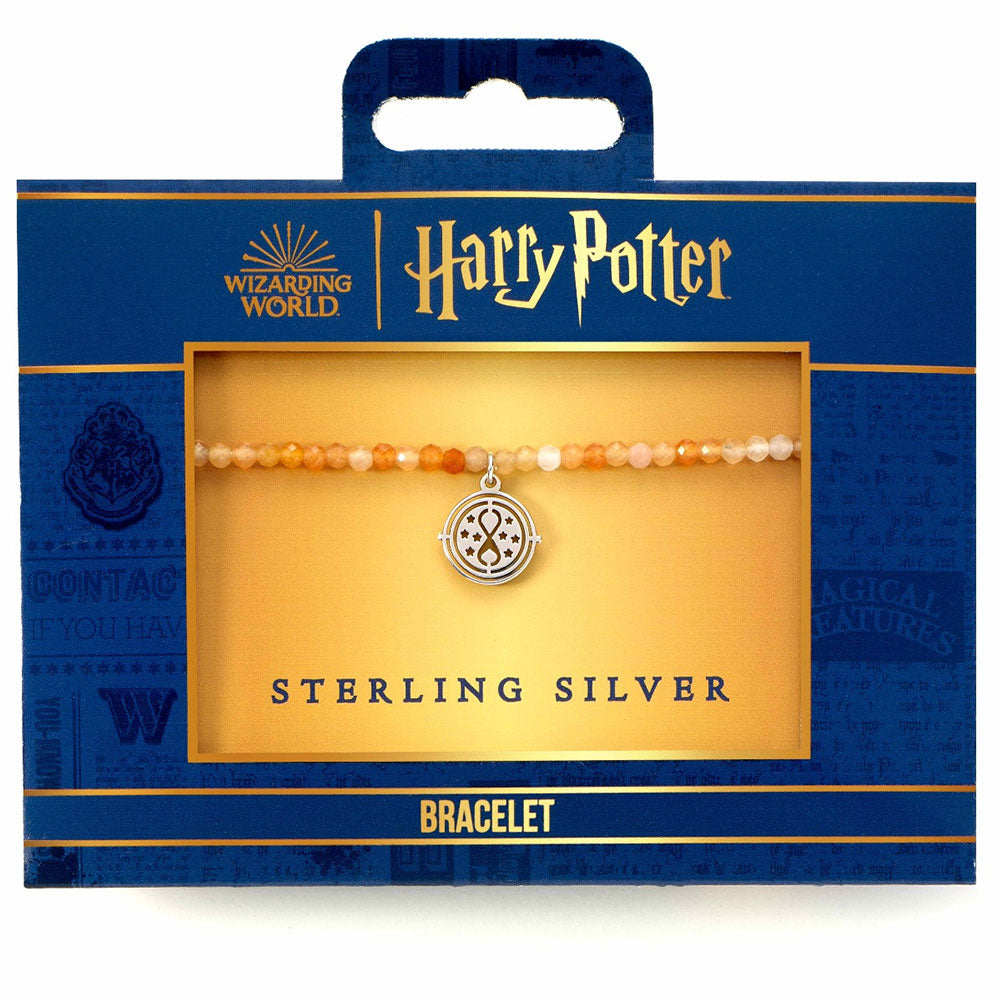 Official Harry Potter Stone Bracelet With Sterling Silver Charm Time Turner