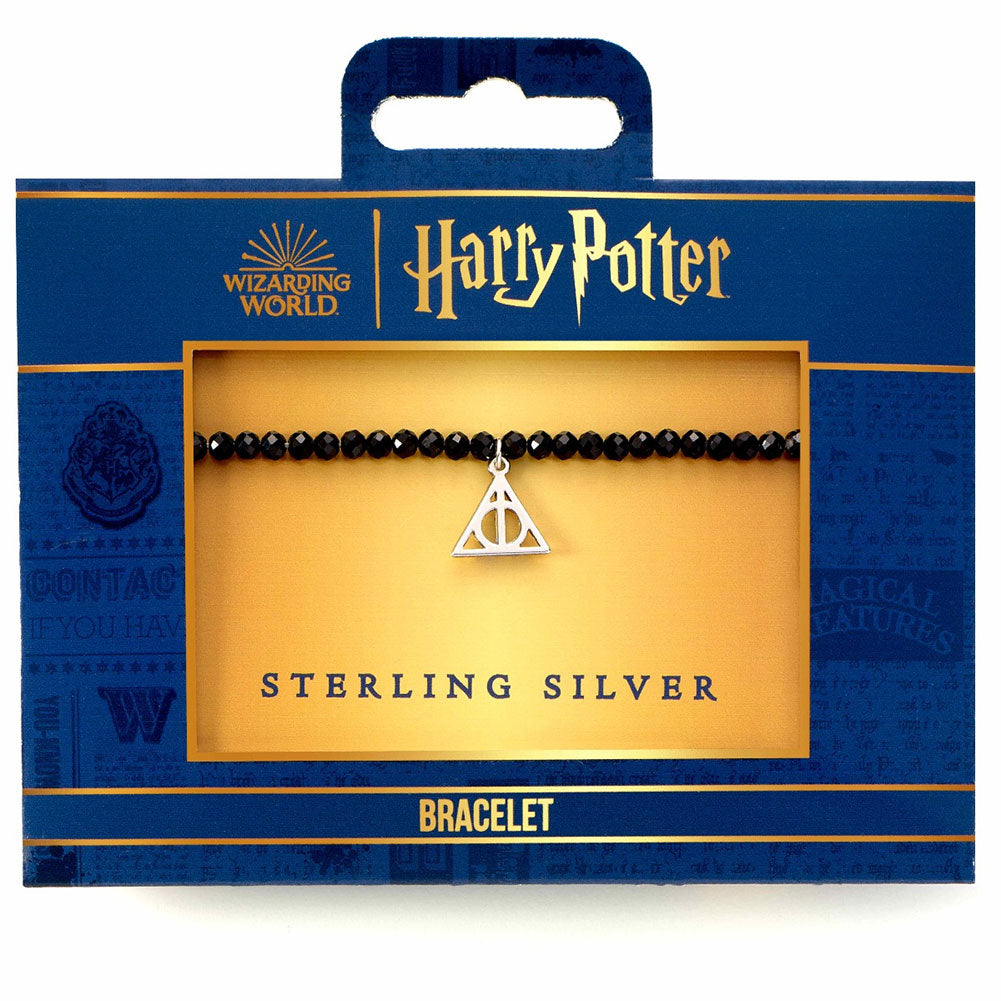 Official Harry Potter Stone Bracelet With Sterling Silver Charm Deathly Hallows