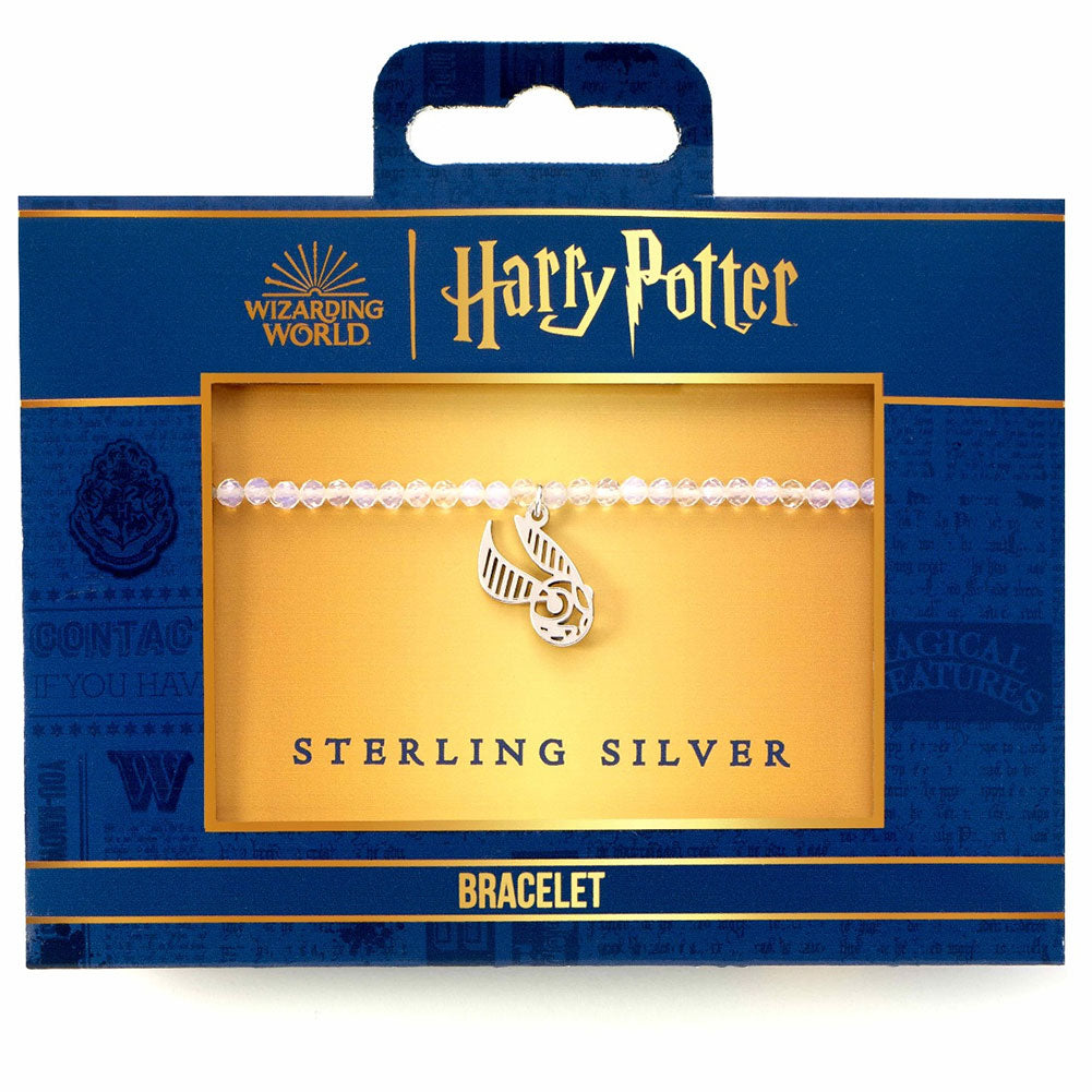 Official Harry Potter Stone Bracelet With Sterling Silver Charm Golden Snitch