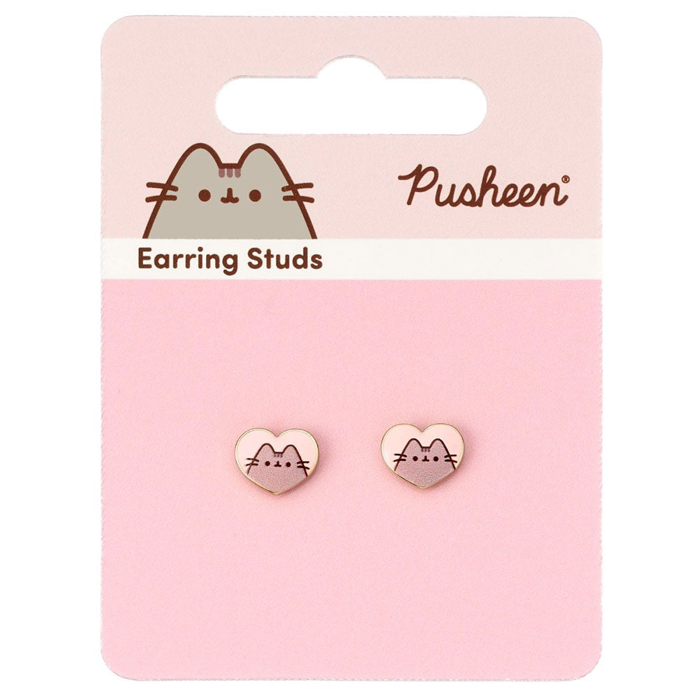 Official Pusheen Gold Plated Heart Earrings