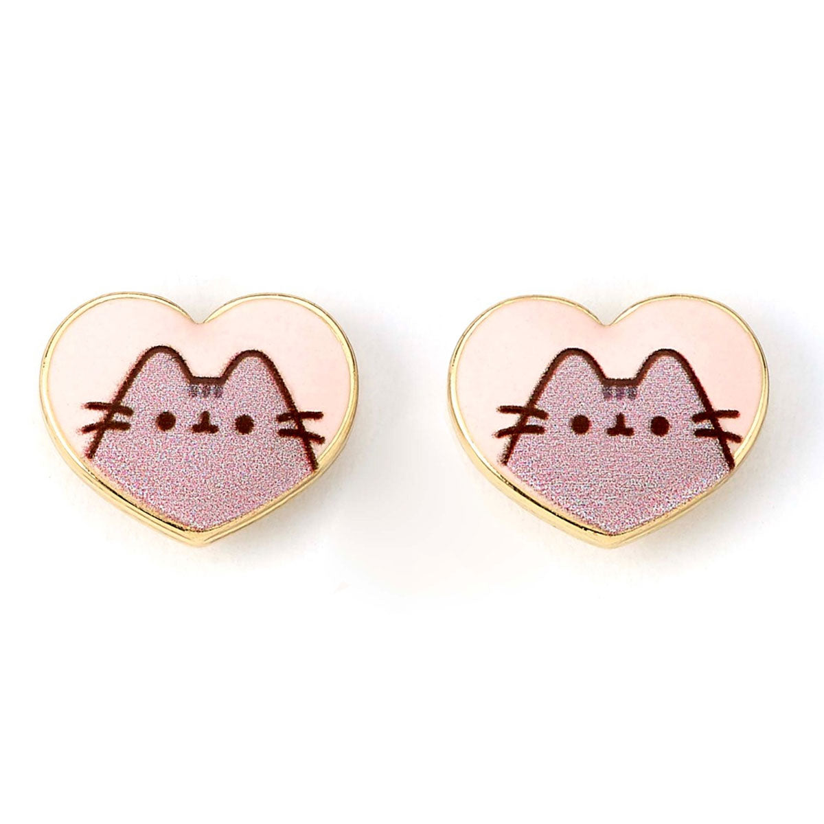 Official Pusheen Gold Plated Heart Earrings