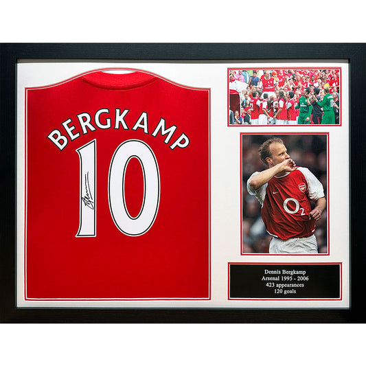 Official Arsenal FC Bergkamp Signed Shirt (Framed)