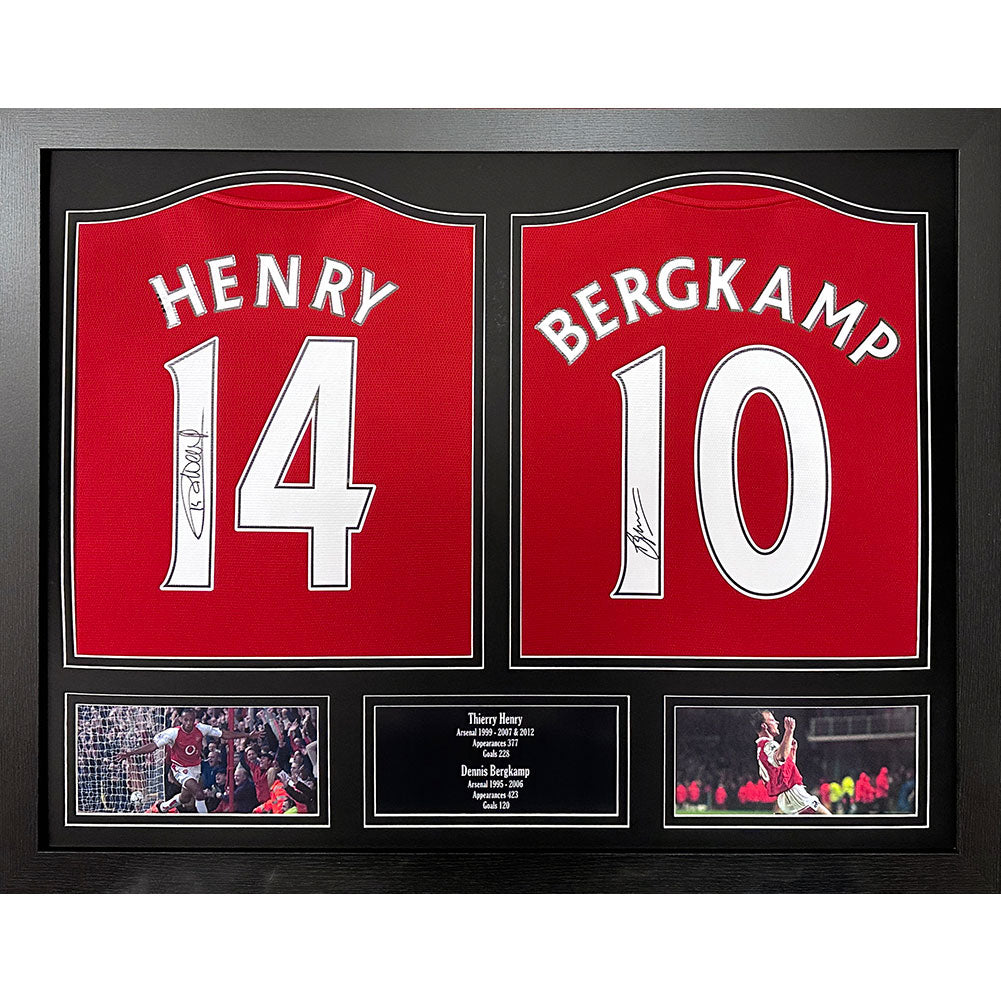 Official Arsenal FC Bergkamp & Henry Signed Shirts (Dual Framed)