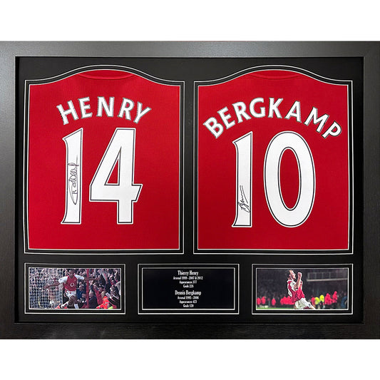 Official Arsenal FC Bergkamp & Henry Signed Shirts (Dual Framed)