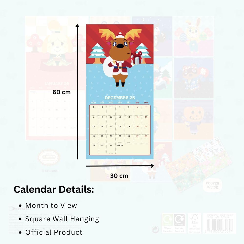 Official Animal Crossing Square Calendar 2025