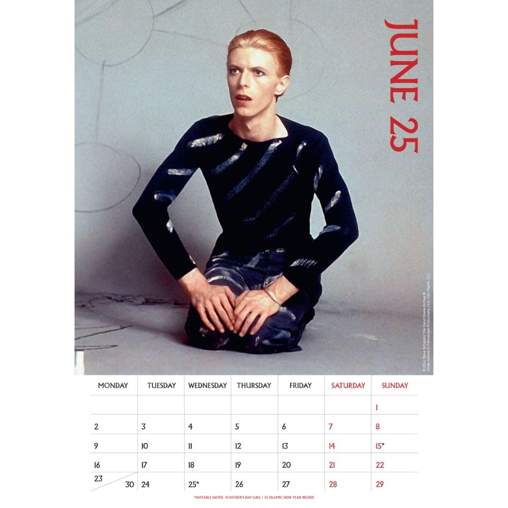 Official David Bowie A3 Calendar 2025