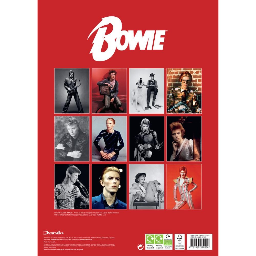 Official David Bowie A3 Calendar 2025