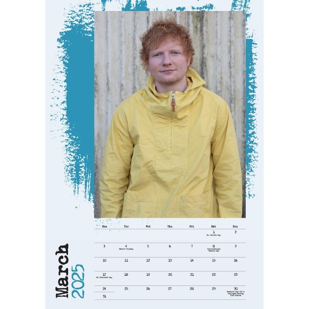 Official Ed Sheeran A3 Calendar 2025