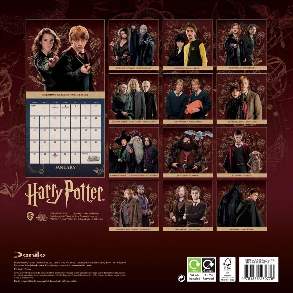 Official Harry Potter Square Calendar 2025