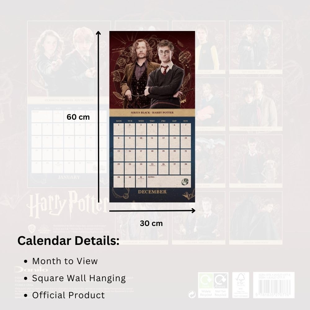 Official Harry Potter Square Calendar 2025