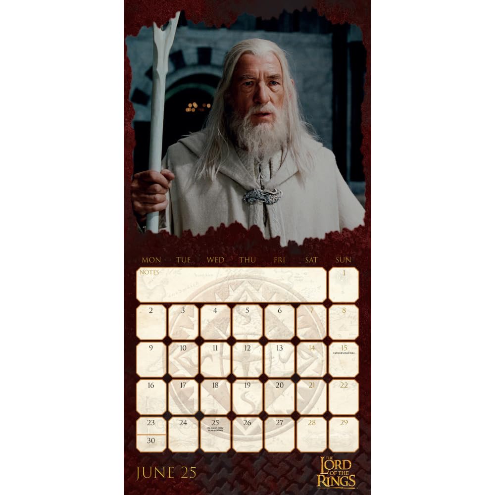 Official The Lord Of The Rings Square Calendar 2025