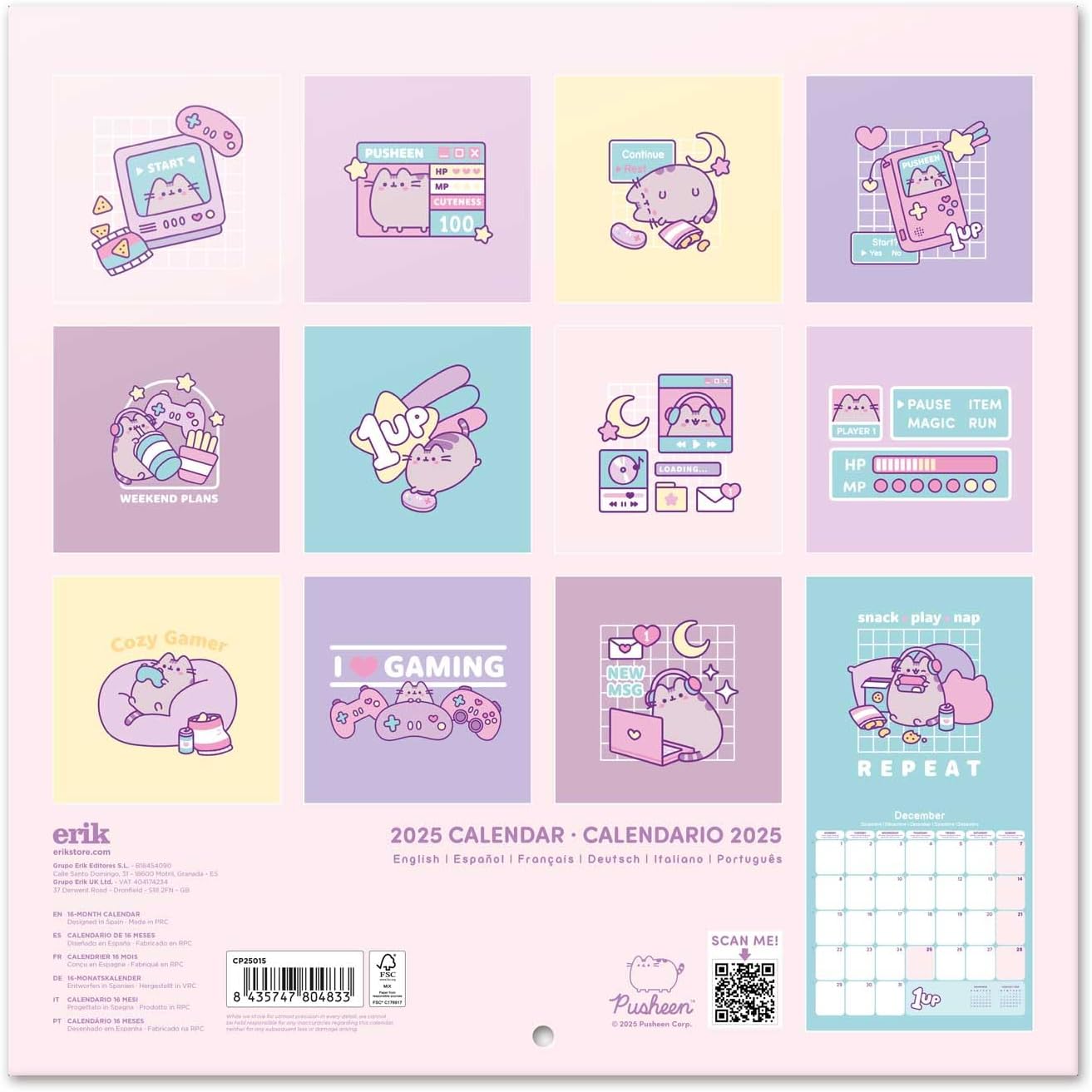 Official Pusheen Square Calendar 2025