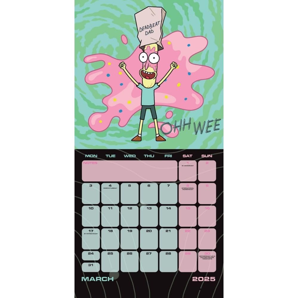 Official Rick And Morty Square Calendar 2025