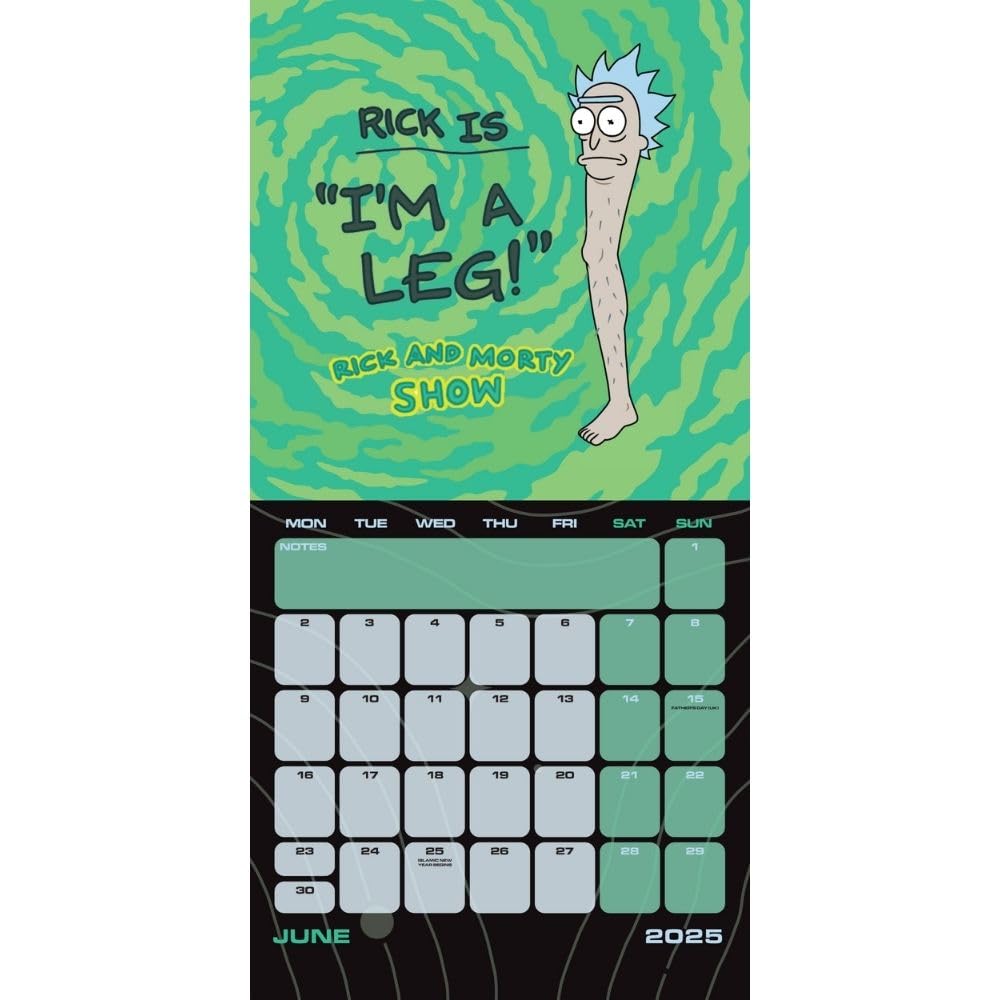 Official Rick And Morty Square Calendar 2025