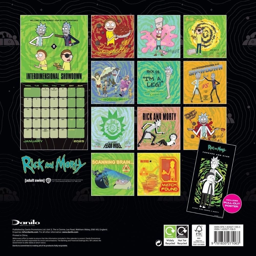 Official Rick And Morty Square Calendar 2025