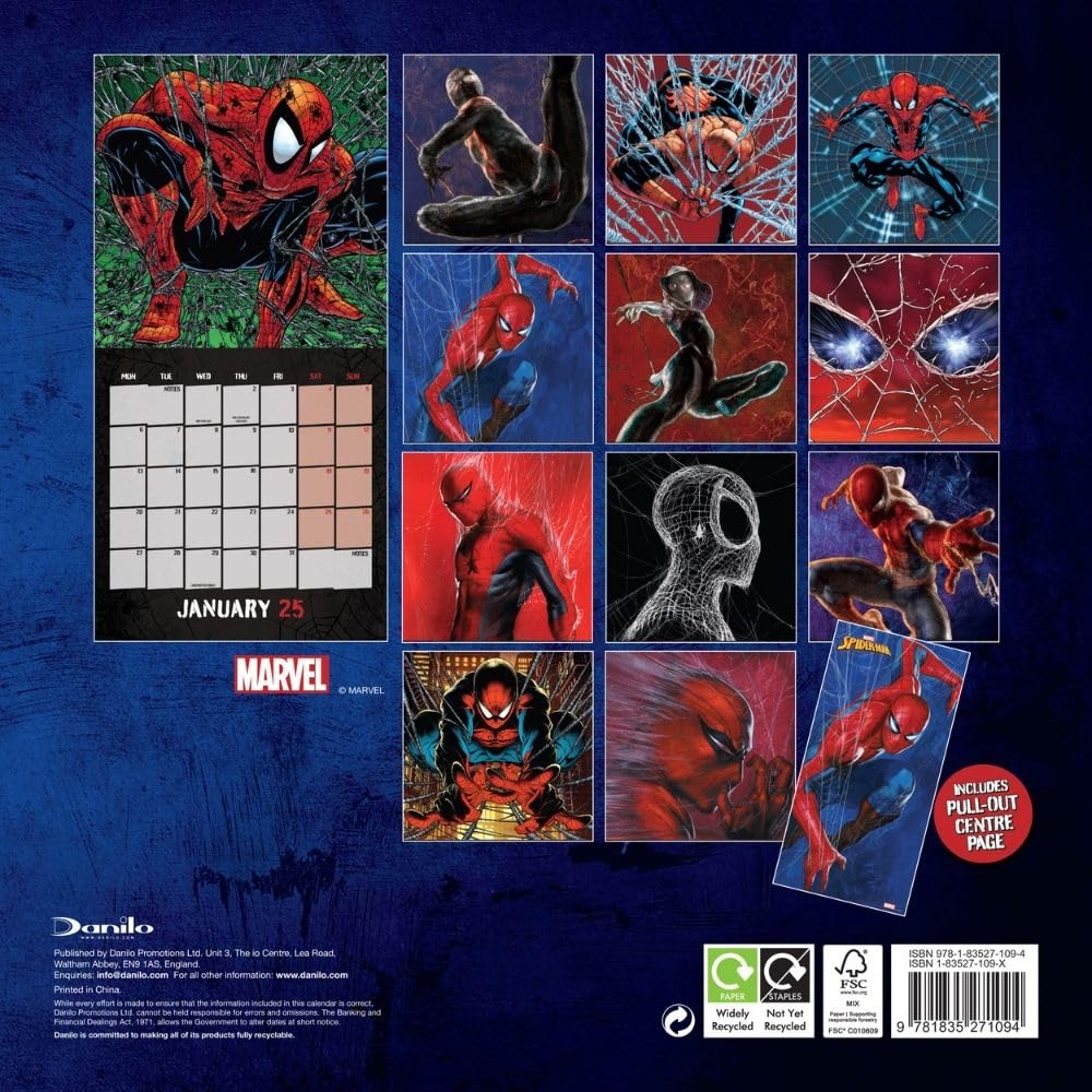 Official Spider-Man Square Calendar 2025