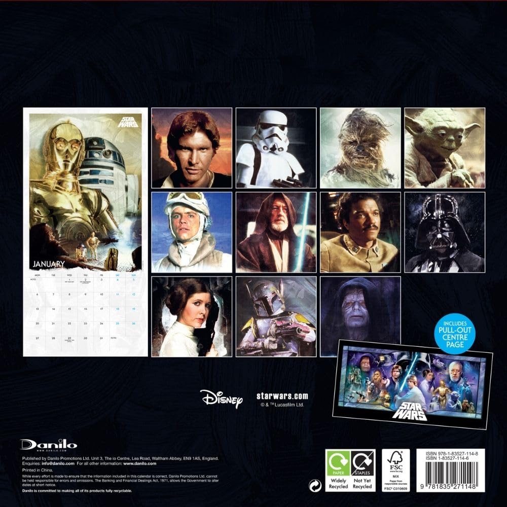 Official Star Wars Classic Square Calendar 2025