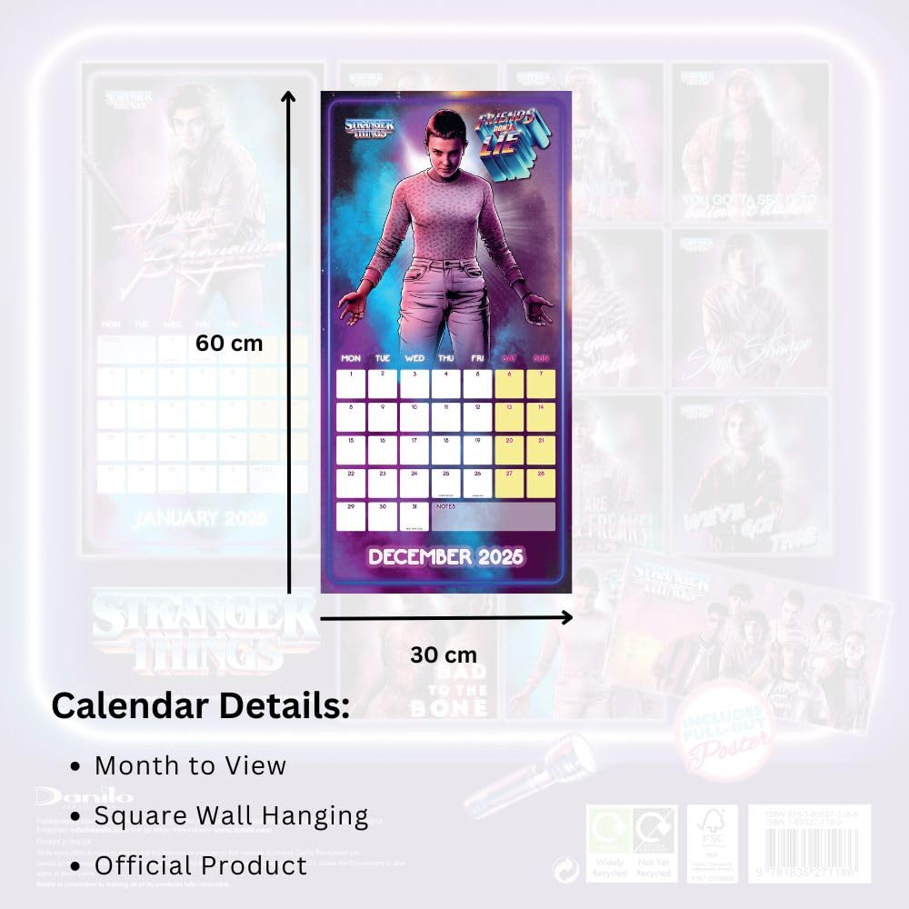 Official Stranger Things Square Calendar 2025