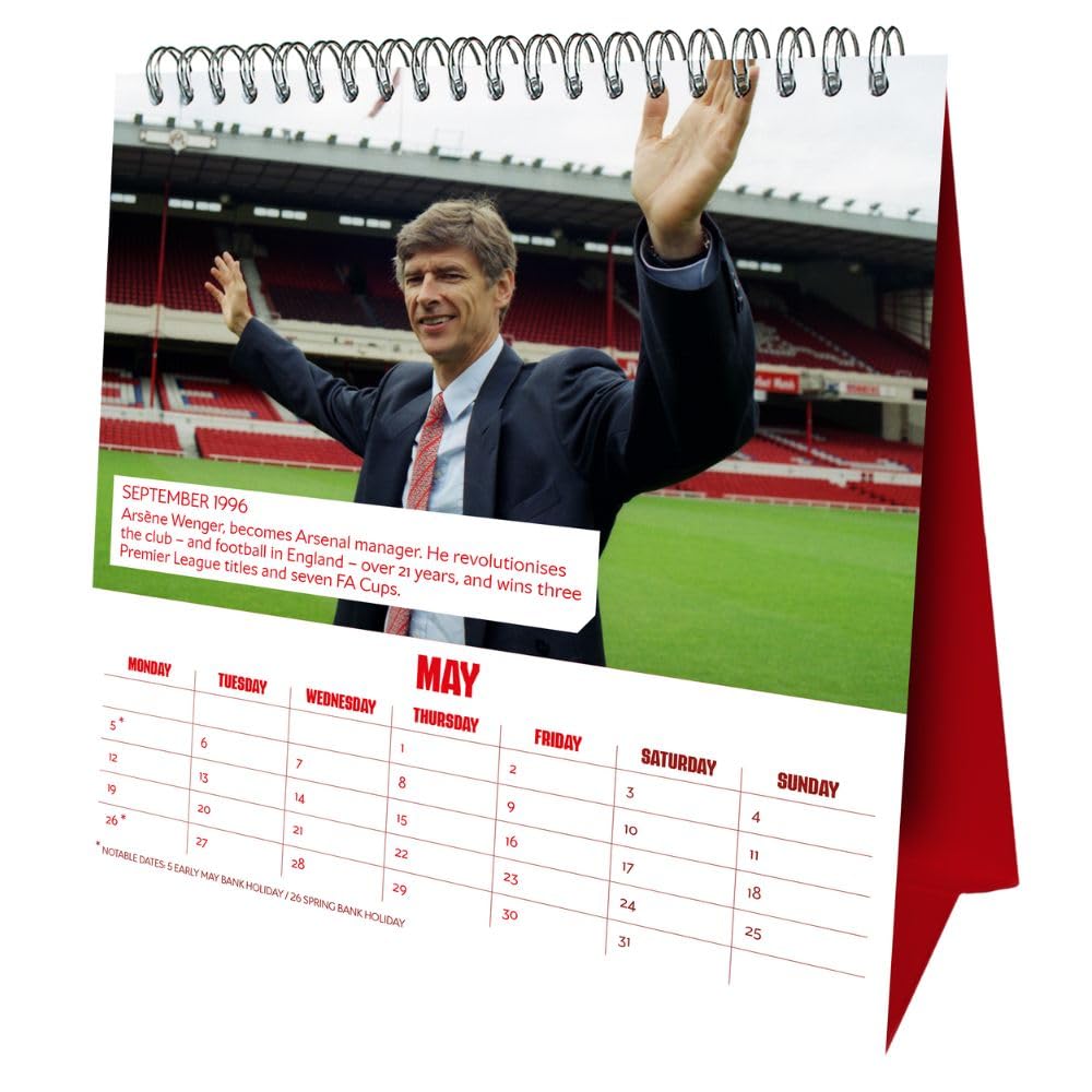 Official Arsenal FC Desktop Calendar 2025